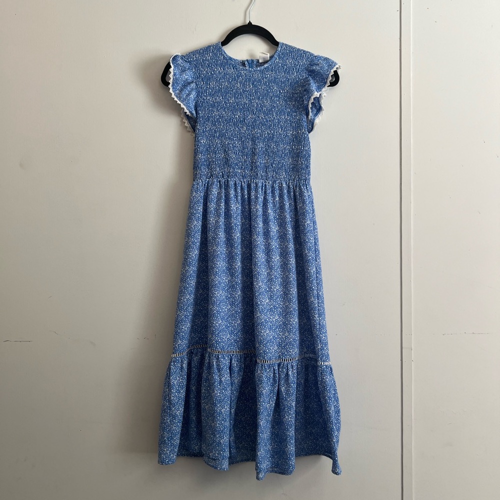 Melrose and Market Blue Smocked Tiered Sundress